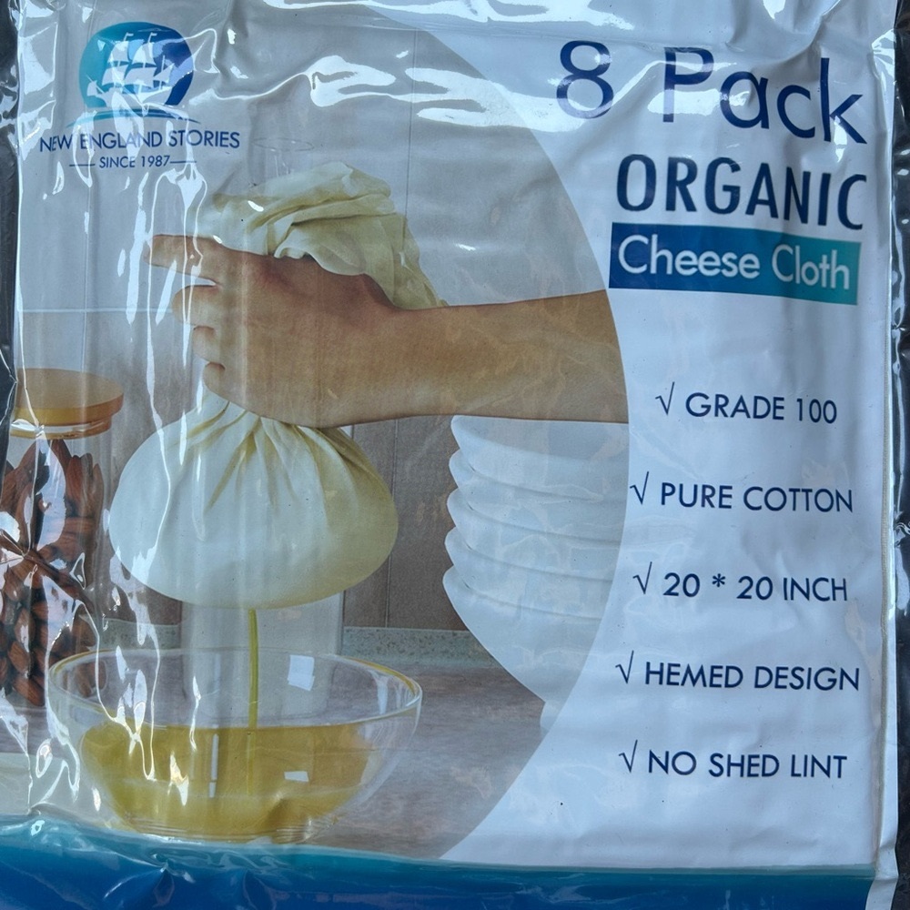 New England Stories Organic Cheese Cloth 8 Pack